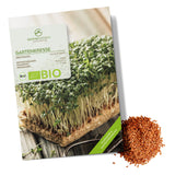 BIO Kressesamen - Küchenkräuter Saatgut aus biologischem Anbau ideal (2000 Korn) - HappySeed