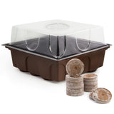 HappySeed Gewächshaus mit 12 Kokos Quelltabletten - Zur Vorkultivierung und Anzucht von Kräutern, Gemüse und Blumen - HappySeed