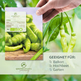 BIO Chili Samen (Sigaretta di Bergamo, 1.500 Scoville) - Chili Saatgut aus biologischem Anbau (10 Korn) - HappySeed