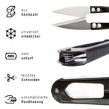 4x Fadenschere scharf aus Edelstahl - perfekt fĂĽr den Blattschnitt - HappySeed