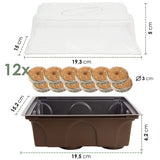 HappySeed Gewächshaus mit 12 Kokos Quelltabletten - Zur Vorkultivierung und Anzucht von Kräutern, Gemüse und Blumen - HappySeed