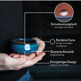 Bonsai Schale aus Keramik in Marineblau - 9,5 x 4,5 x 9,5 cm - HappySeed