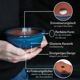 Bonsai Schale aus Keramik in Marineblau - 15 x 5,5 x 11 cm - HappySeed