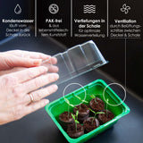 Mini-Gewächshaus inkl. Kokosscheiben in den Maße 16 x 11,5 x 11cm -Made in Germany- - HappySeed