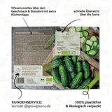 BIO Gurken Samen (Vorgebirgstraube) - Einlegegurken Saatgut aus biologischem Anbau (10 Korn) - HappySeed