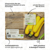 BIO Zucchini Samen Gelb (Gold Rush) - Zucchini Saatgut aus biologischem Anbau (5 Korn) - HappySeed