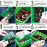 Mini-Gewächshaus inkl. Kokosscheiben in den Maße 16 x 11,5 x 11cm -Made in Germany- - HappySeed