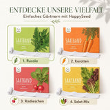 Zuschneidbares Saatband Rucola, anpassbar an Gemüsebeet, Hochbeet und Gewächshaus