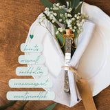 Reagenzgläser mit Blumensamen als Gastgeschenke zur Hochzeit