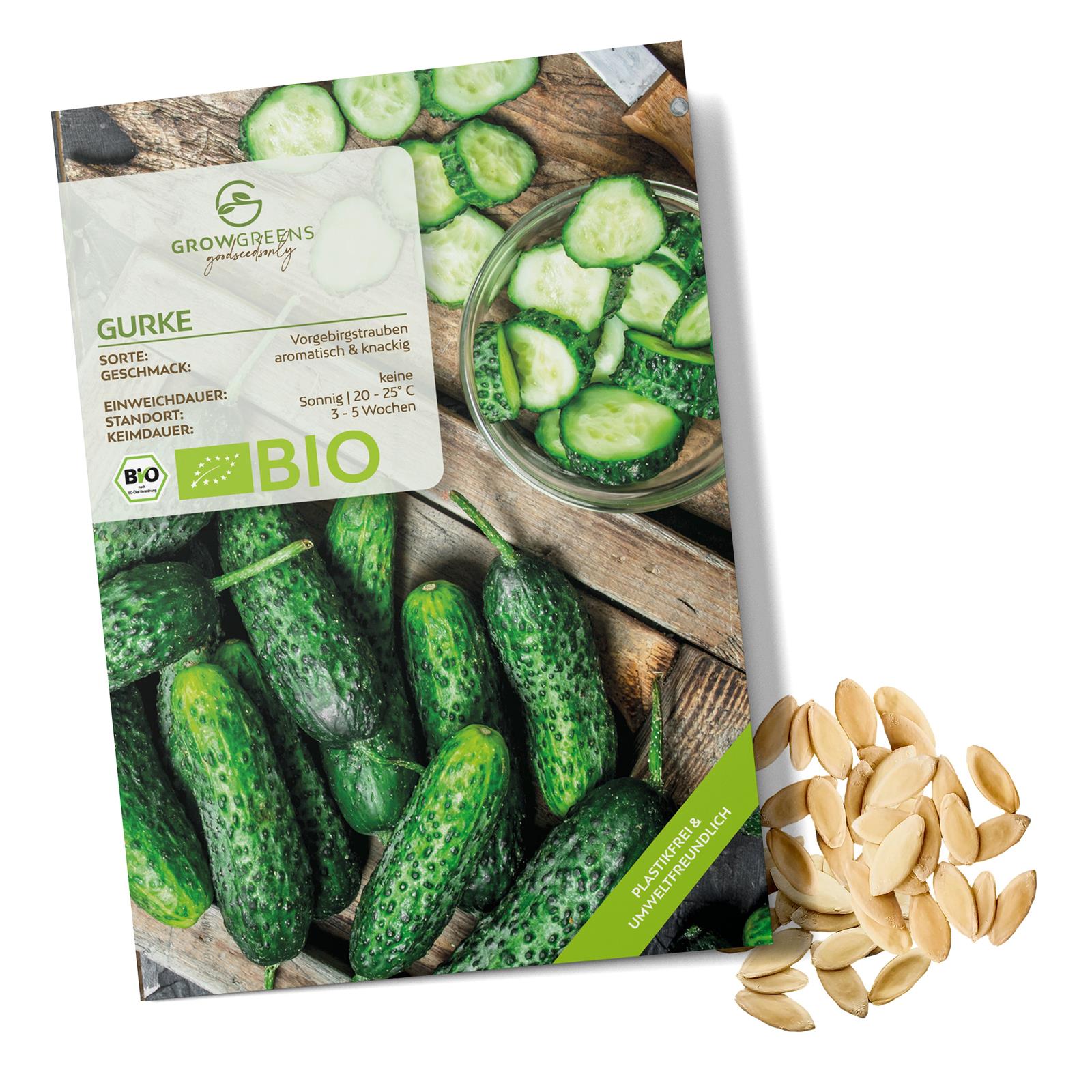BIO Gurken Samen (Vorgebirgstraube) - Einlegegurken Saatgut aus biolog   HappySeed