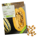 BIO Kürbis Samen (Delicata) - Kürbis Saatgut aus biologischem Anbau (6 Korn) - HappySeed