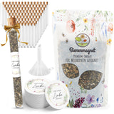 Reagenzgläser mit Blumensamen als Gastgeschenke zur Hochzeit