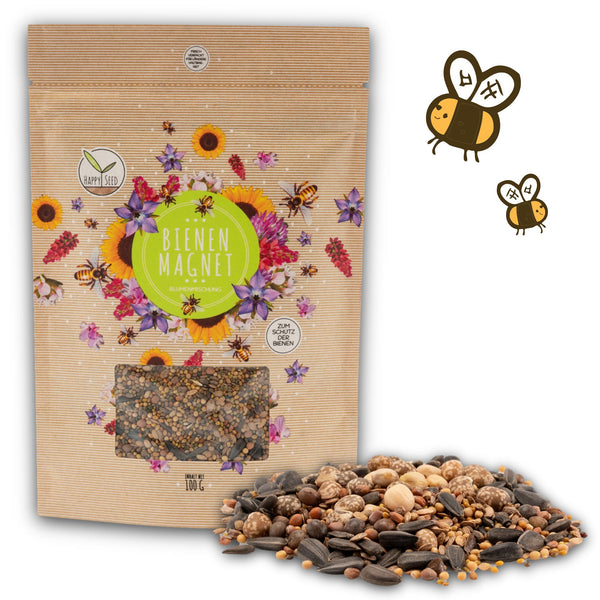 Blumenwiese Samen für eine bunte Bienenweide - Farbenfrohe Wildblumensamen (inkl. GRATIS eBook) - HappySeed