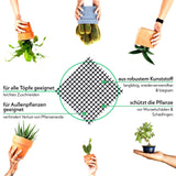 10er Set Bonsai Abdecknetze aus Kunststoff, Schwarz - Drainage Gitter - HappySeed