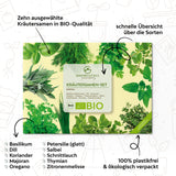 BIO Kräutersamen Set (10 Sorten) - Küchenkräuter Anzuchtset aus biologischem Anbau - HappySeed