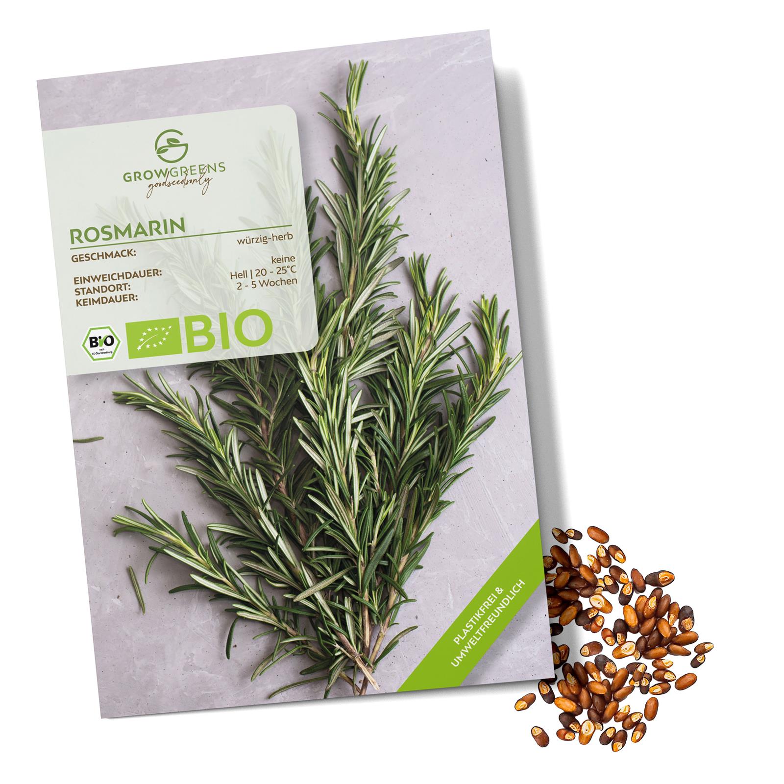 BIO Rosmarin Samen - Heilkruter Saatgut aus biologischem Anbau (40 Ko   HappySeed