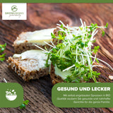 BIO Kresse Sprossen Samen (50g) - Microgreens Saatgut ideal für die Anzucht von knackigen Keimsprossen - HappySeed