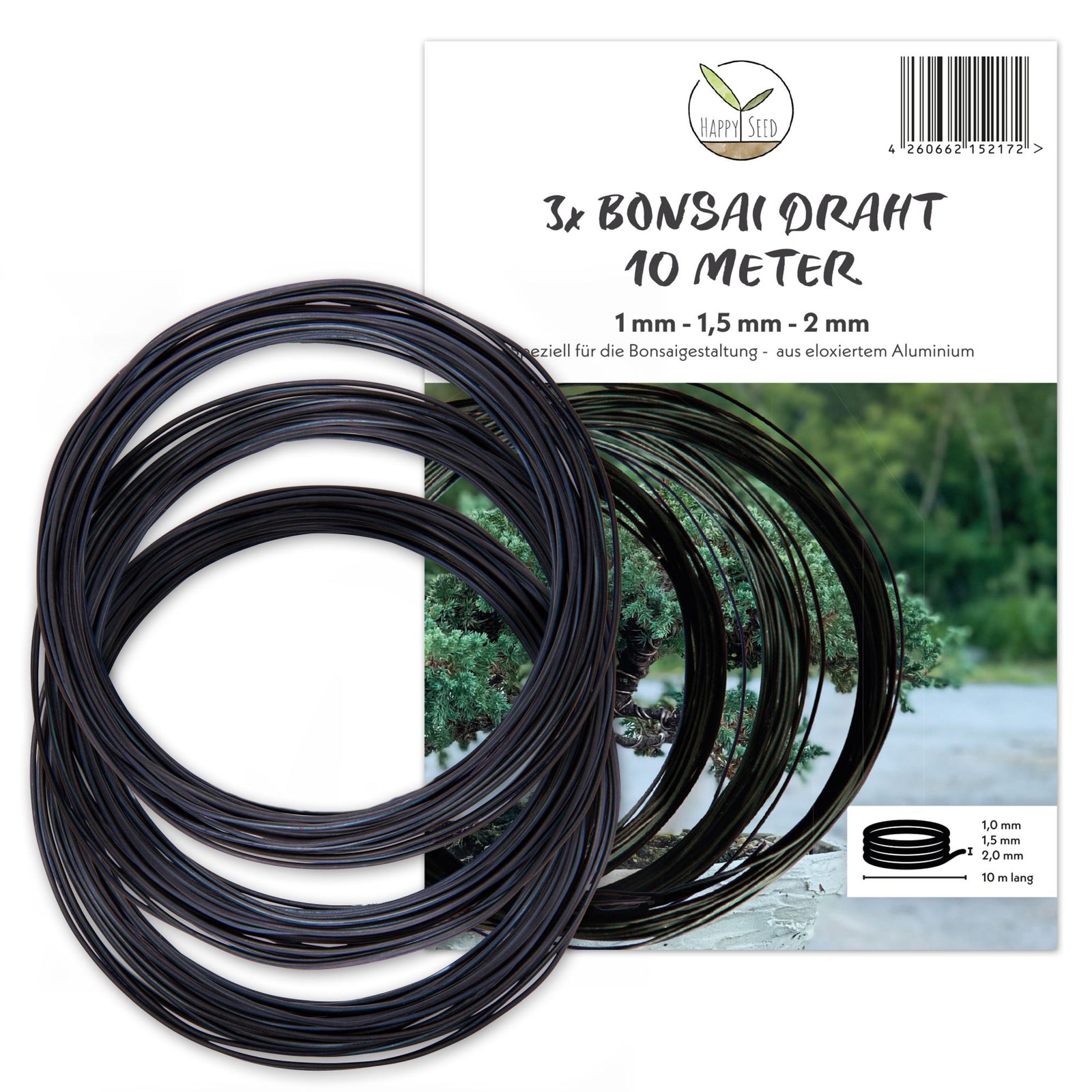 bonsai draht obi Bonsai Draht aus eloxiertem Aluminium, Schwarz – HappySeed