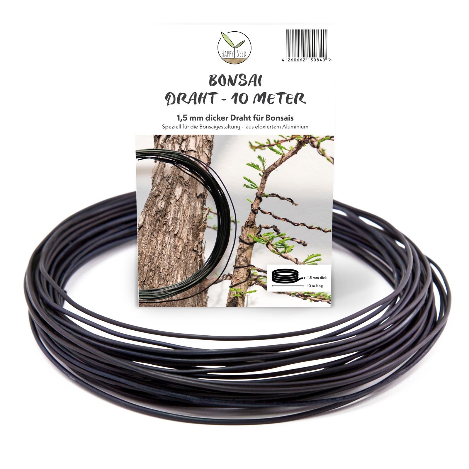 Bonsai Draht aus eloxiertem Aluminium, Schwarz – HappySeed