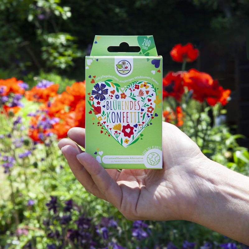 Blühendes Saatgut Konfetti für bunte Wildblumen - aus 100% biologisch abbaubarem Samenpapier