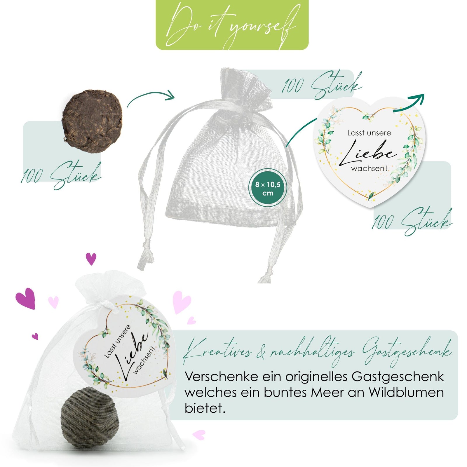 Gastgeschenke für Hochzeit Blumensamen / Samenbomben