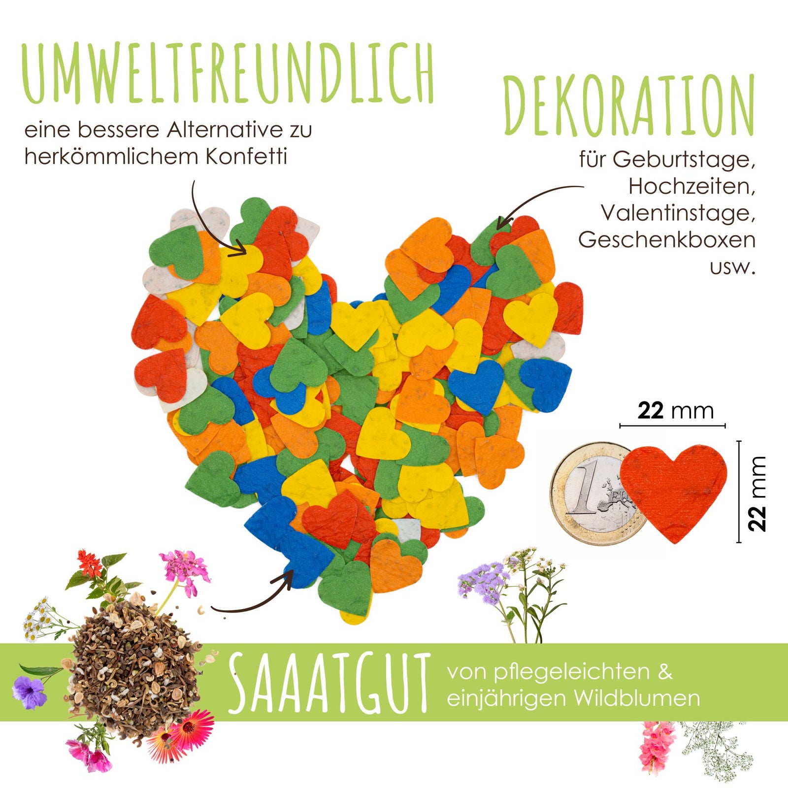 konfetti saatgut Blühendes Saatgut Konfetti für bunte Wildblumen