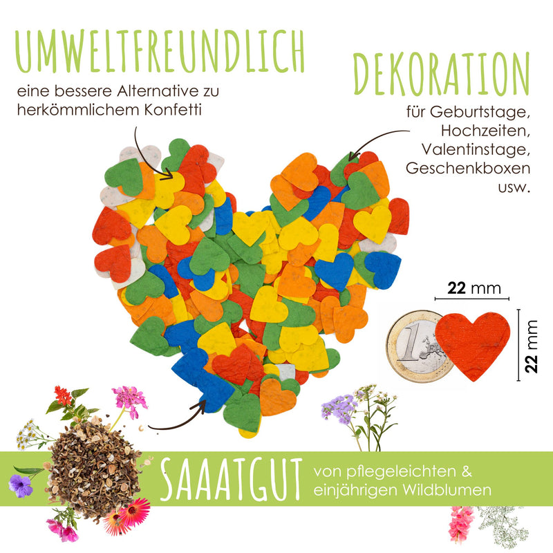 Blühendes Saatgut Konfetti für bunte Wildblumen - aus 100% biologisch abbaubarem Samenpapier