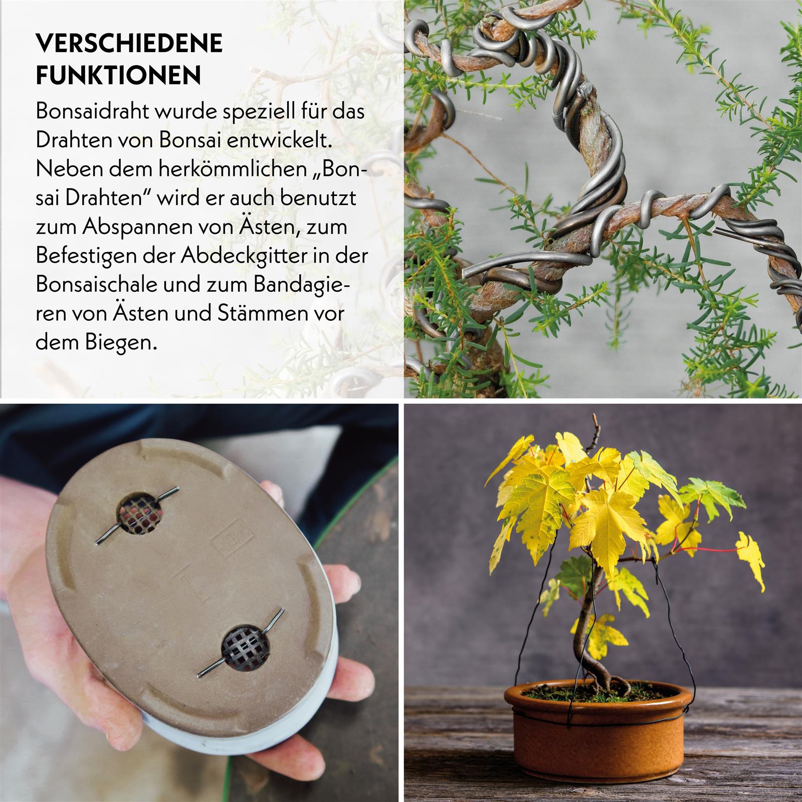 Bonsai Draht aus eloxiertem Aluminium, Schwarz  HappySeed