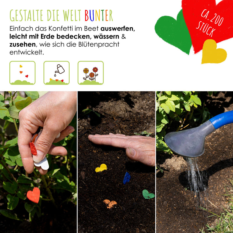 Blühendes Saatgut Konfetti für bunte Wildblumen - aus 100% biologisch abbaubarem Samenpapier