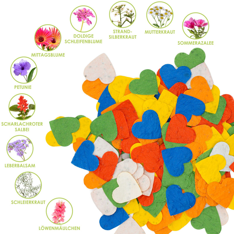 Blühendes Saatgut Konfetti für bunte Wildblumen - aus 100% biologisch abbaubarem Samenpapier