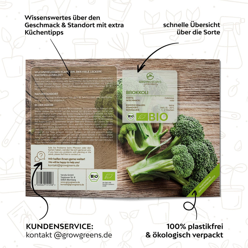 BIO Brokkoli Samen (Calabrese) - Brokkoli Saatgut aus biologischem Anbau (50 Korn)