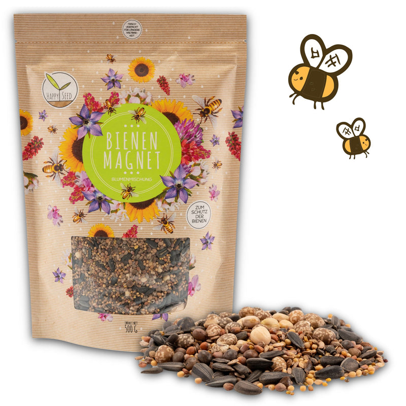 Blumenwiese Samen für eine bunte Bienenweide - Farbenfrohe Wildblumensamen (inkl. GRATIS eBook) - HappySeed