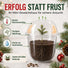 Inhalt des Weihnachtsbaum Anzuchtsets: Mini-Gewächshaus, Nordmanntannen Saatgut, Kokos-Erdscheibe und Anleitung