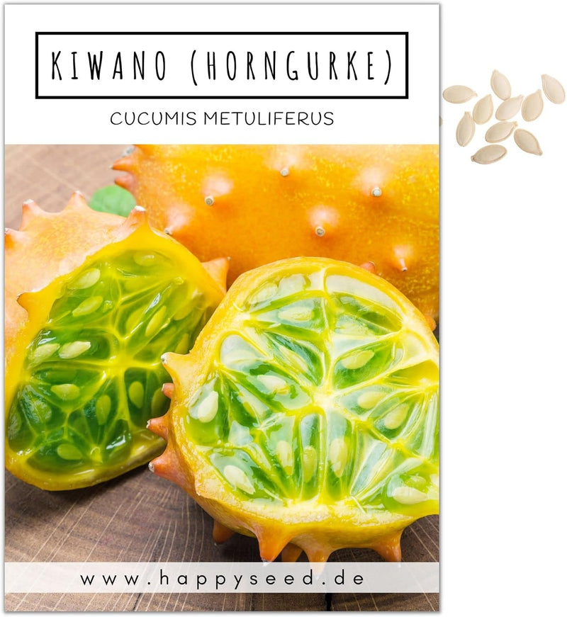 Kiwano Samen Cucumis metuliferus von HappySeed im umweltschonenden Samenpäckchen
