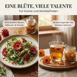 Ringelblume Abendrot mit warmen Blüten in Rot, Kupfer und Apricot
