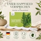 Rucola Saatband im Gemüsebeet, Reihenabstand 20 cm für kräftige Salatrauke