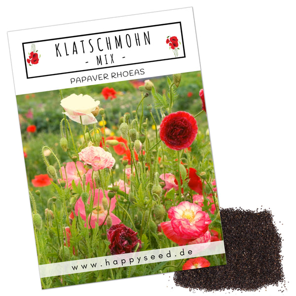 Klatschmohn Samen - Papaver rhoeas (Mix) - HappySeed
