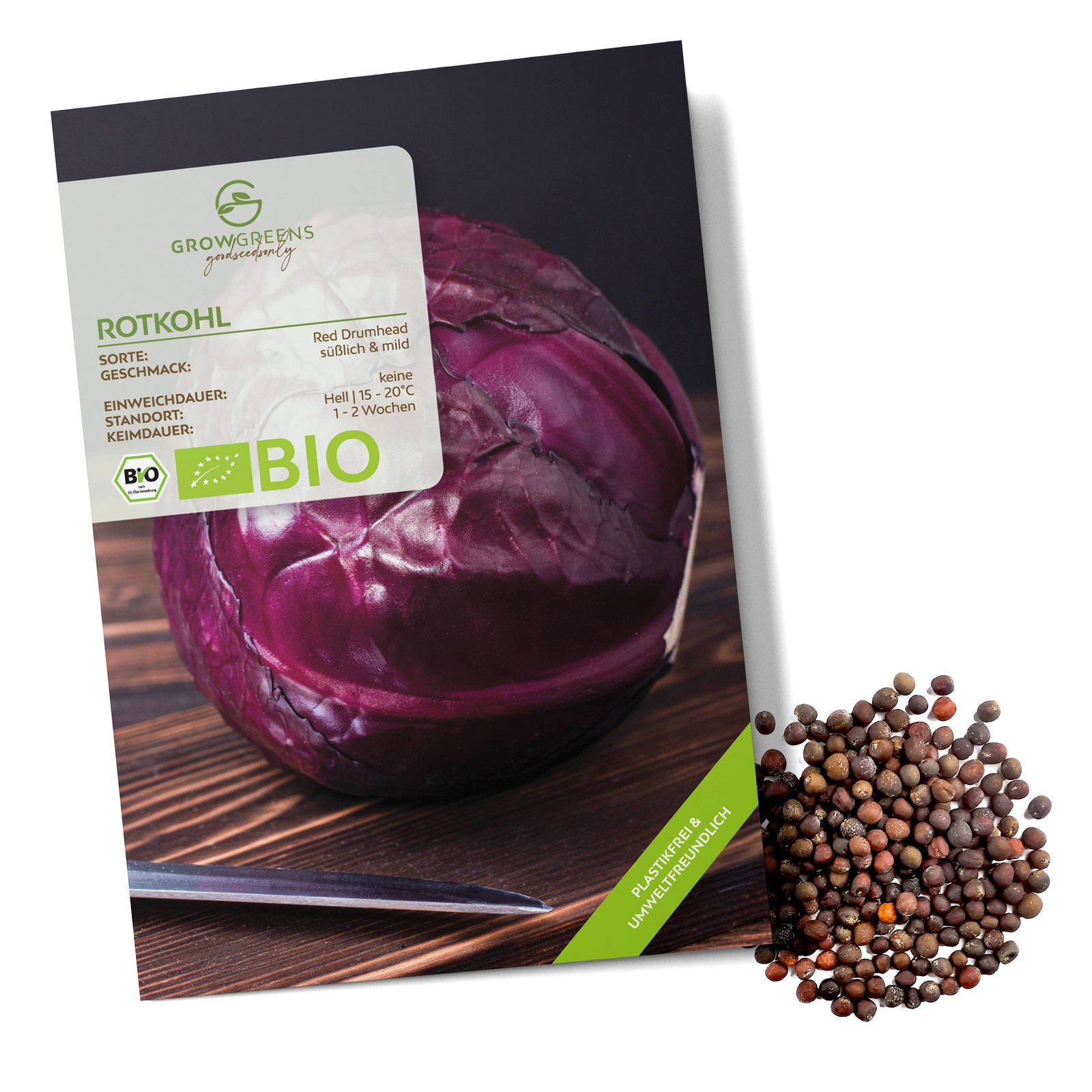 BIO Rotkohl Samen (Red Drumhead)