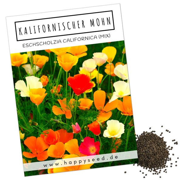 Kalifornischer Mohn Samen - Eschscholzia californica (Mix) - HappySeed