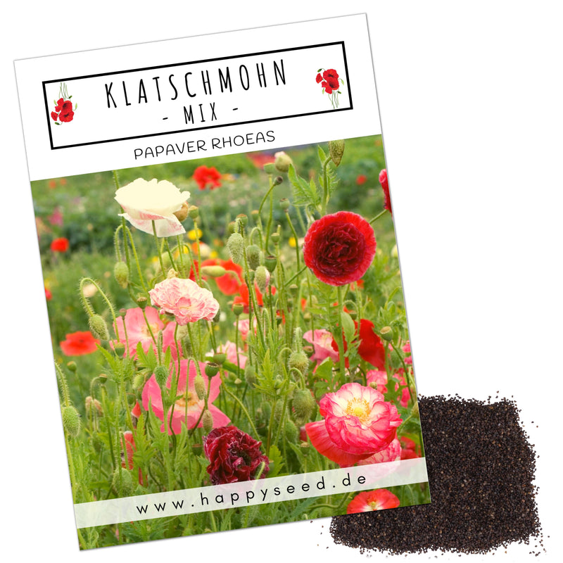 Klatschmohn Samen - Papaver rhoeas (Mix) - HappySeed