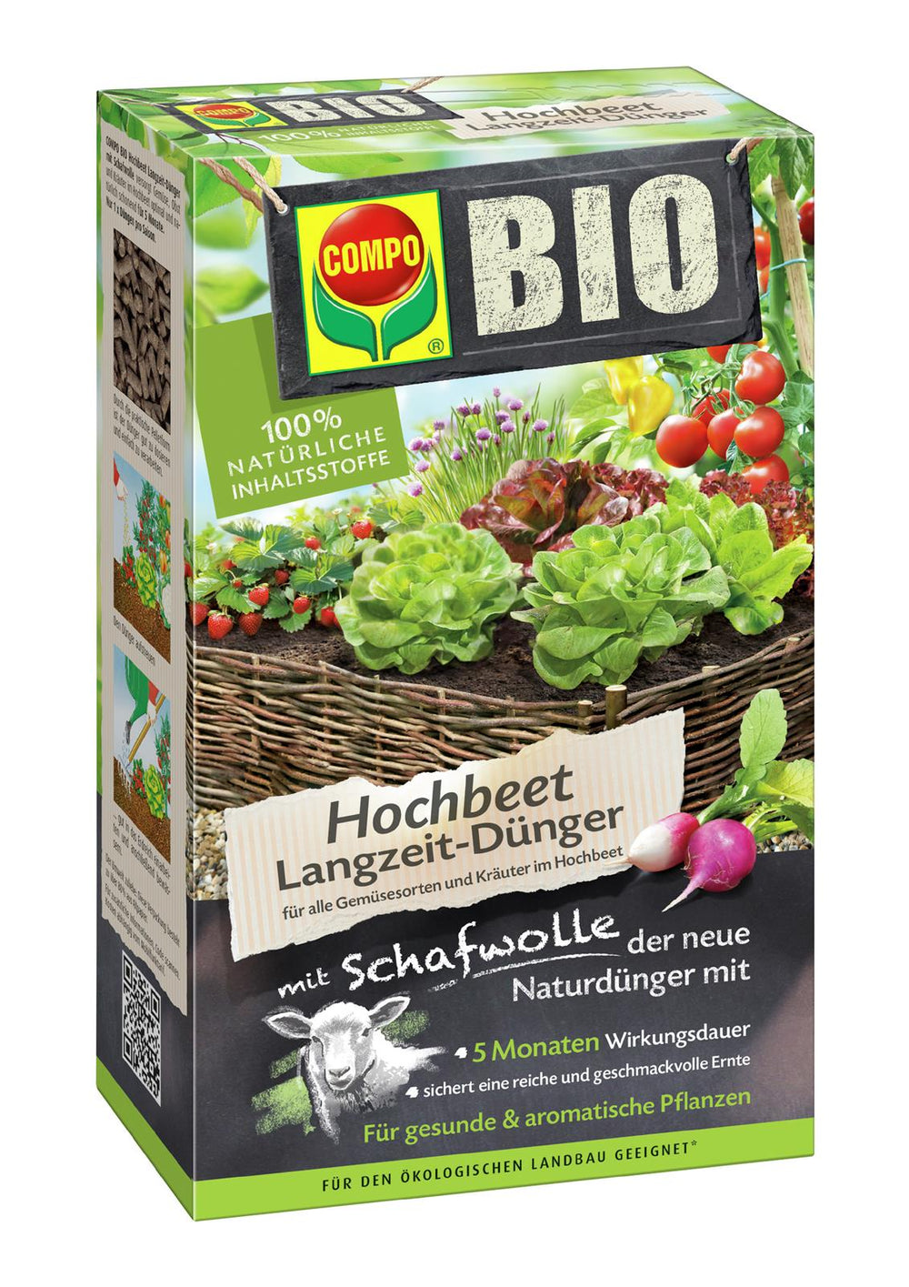 COMPO BIO Hochbeet Langzeit-Dünger mit Schafwolle 750g – HappySeed
