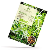 BIO Brokkoli Sprossen Samen (50g) - Microgreens Saatgut ideal für die Anzucht von knackigen Keimsprossen - HappySeed