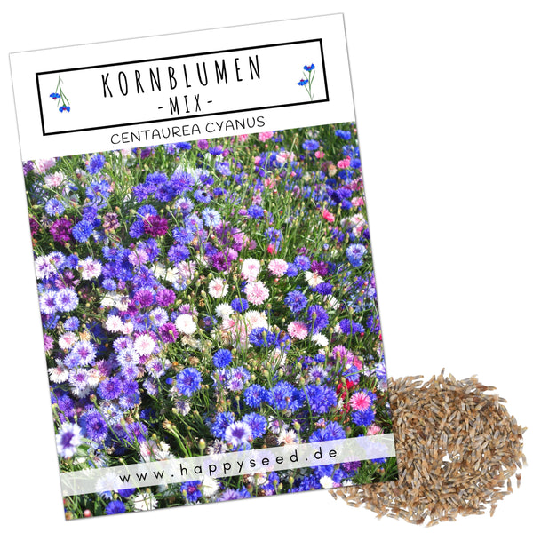 Kornblumen Samen (Centaurea cyanus) - Mix, 1000 Korn, 80 cm - HappySeed