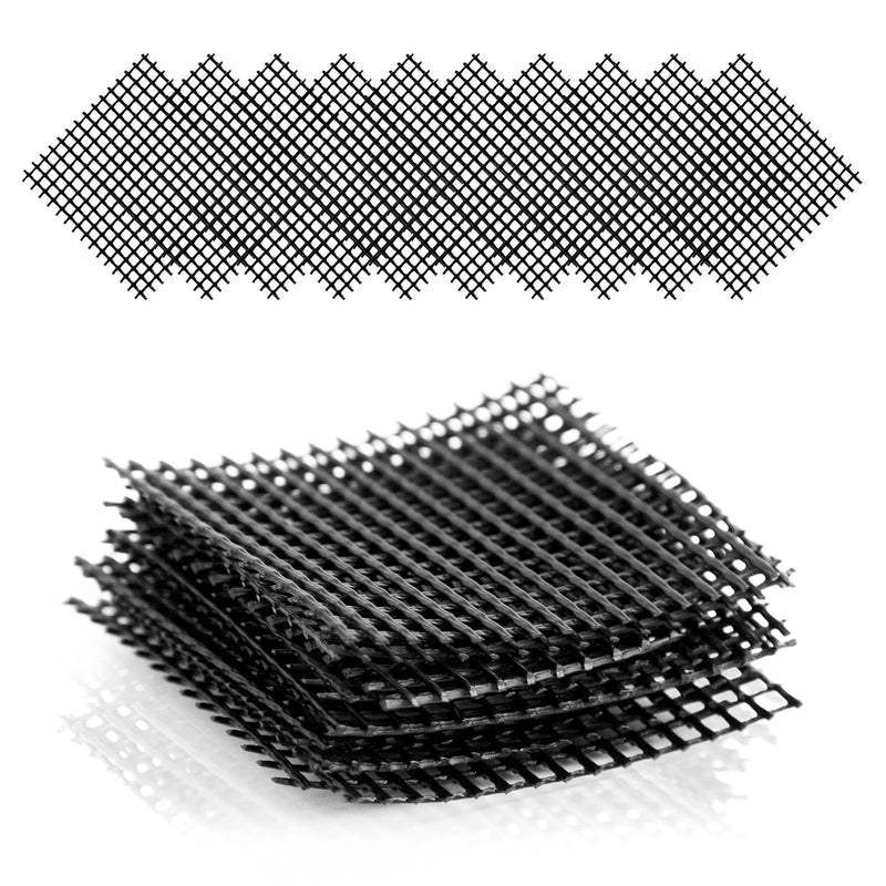 10er Set Bonsai Abdecknetze aus Kunststoff, Schwarz - Drainage Gitter - HappySeed