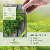 BIO Dill Samen - Küchenkräuter Saatgut aus biologischem Anbau (350 Korn) - HappySeed
