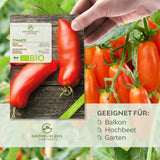 BIO Tomatensamen (San Marzano) - Tomaten Saatgut aus biologischem Anbau (10 Korn) - HappySeed