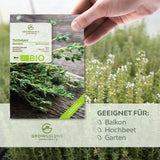 BIO Thymian Samen - Heilkräuter Saatgut aus biologischem Anbau (400 Korn) - HappySeed