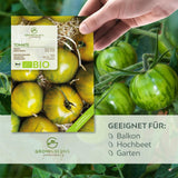 BIO Tomatensamen (Green Zebra) - Tomaten Saatgut aus biologischem Anbau (10 Korn) - HappySeed