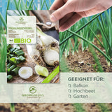 BIO Frühlingszwiebel Samen (Weißer Lissabonner) - Frühlingszwiebeln Saatgut aus biologischem Anbau (75 Korn) - HappySeed