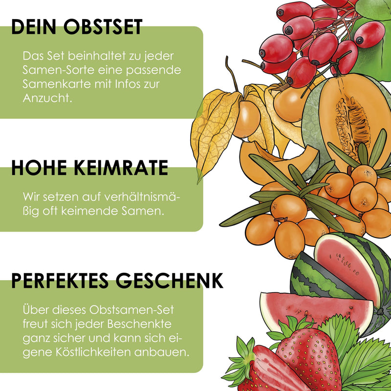 Obst Samen Set mit 6 exotischen Sorten - HappySeed